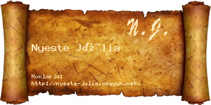 Nyeste Júlia névjegykártya