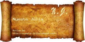 Nyeste Júlia névjegykártya